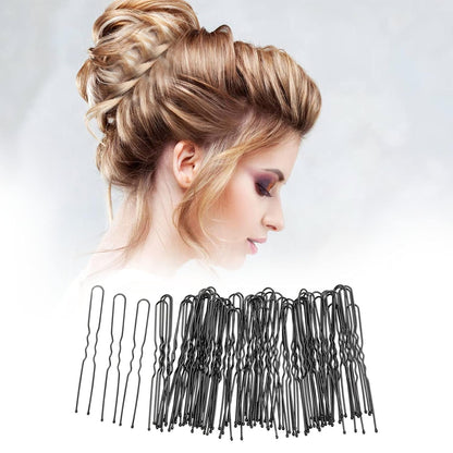300 Hair Bun Bobby Pins U Shaped Pin Hair Grips to Clip Ballet Hair Net for Women 7 CM/2.8 Inch Black