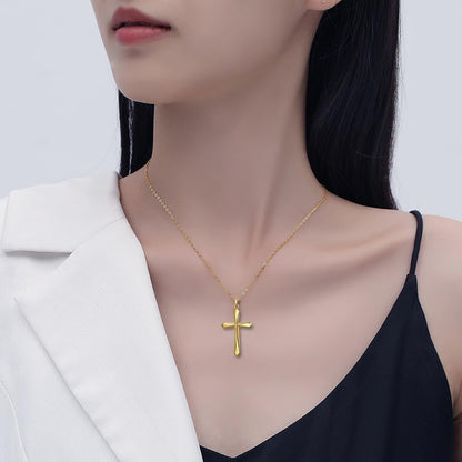 925 Sterling Silver Cross Pendant Necklace, Simple Cross Jewelry Gift for Women