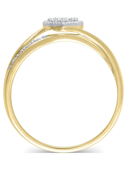 Diamond Accent (I3 Clarity, J-K Color)  Diamond Heart Promise Ring in 10K Yellow Gold, Size 8