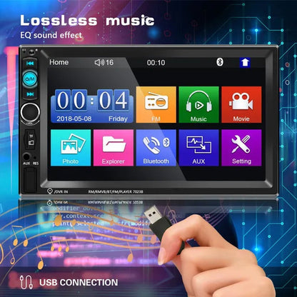 New 7'' HD 1080P 2 Din Touch Screen Autoradio Bluetooth Car Stereo Radio Car MP5 Player Build-In FM AUX USB SD Function Support Mirror Link + Backup Camera(Optional)