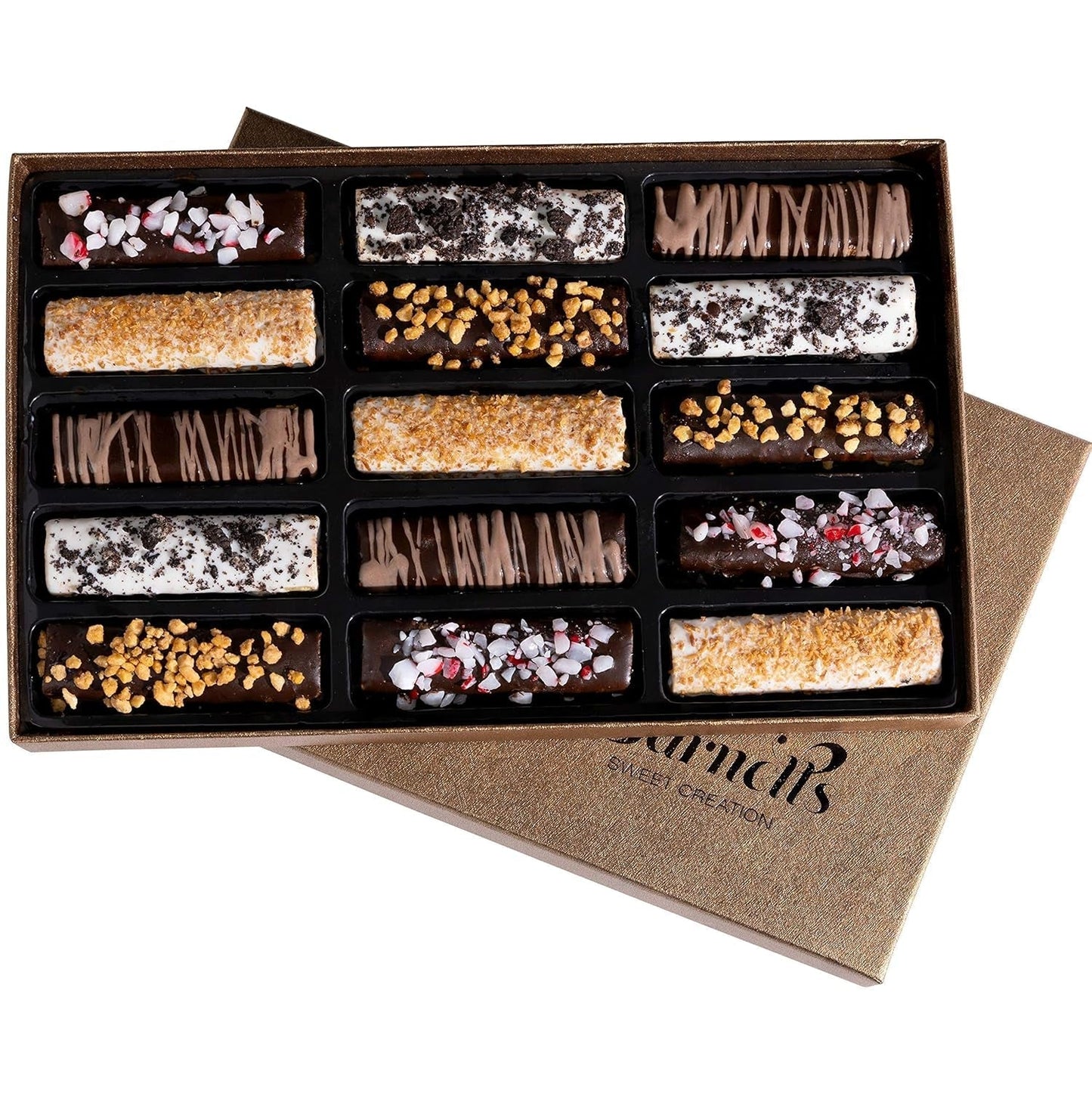 15 Crepe Valentines Cookies Gift Box, Gourmet Chocolate Covered Cookies Gift Basket, Sweet Treats for Food Delivery, Gift Ideas for Men, Women, Grandma, Grandpa - WORLD TIME VISITS