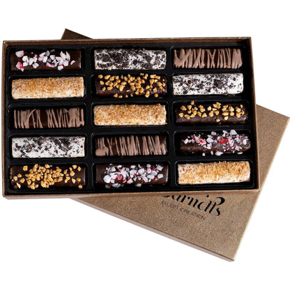 15 Crepe Valentines Cookies Gift Box, Gourmet Chocolate Covered Cookies Gift Basket, Sweet Treats for Food Delivery, Gift Ideas for Men, Women, Grandma, Grandpa - WORLD TIME VISITS