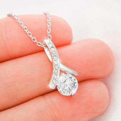 To My Mom Alluring Beauty Birthday Necklace, S925 Sterling Silver Cubic Zirconia Alluring Necklace