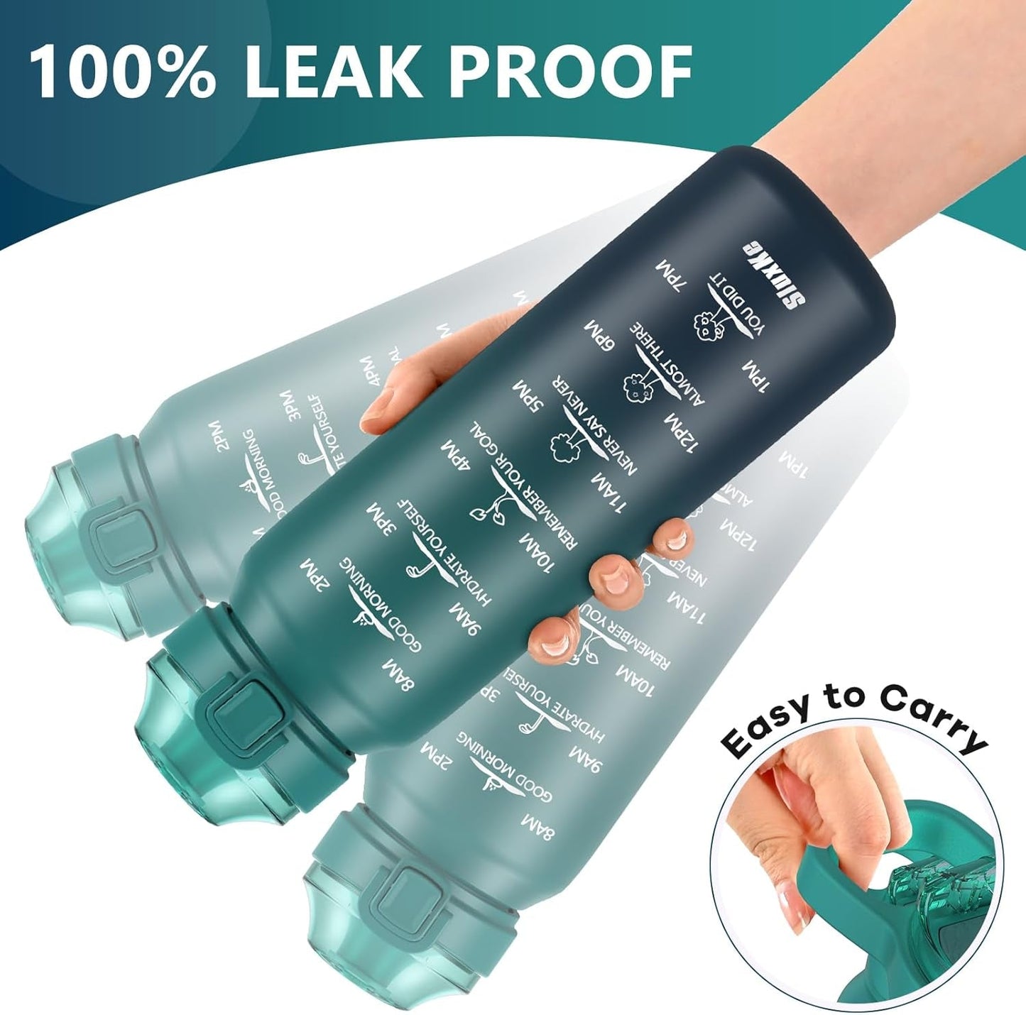 Insulated Water Bottle 32Oz with 2Lids,18/10 Stainless Steel 1000Ml Insulated Water Bottle Double Walled with Handle, Metal Canteen Keep Cold 48H Hot 24H for Men, Women & Kids