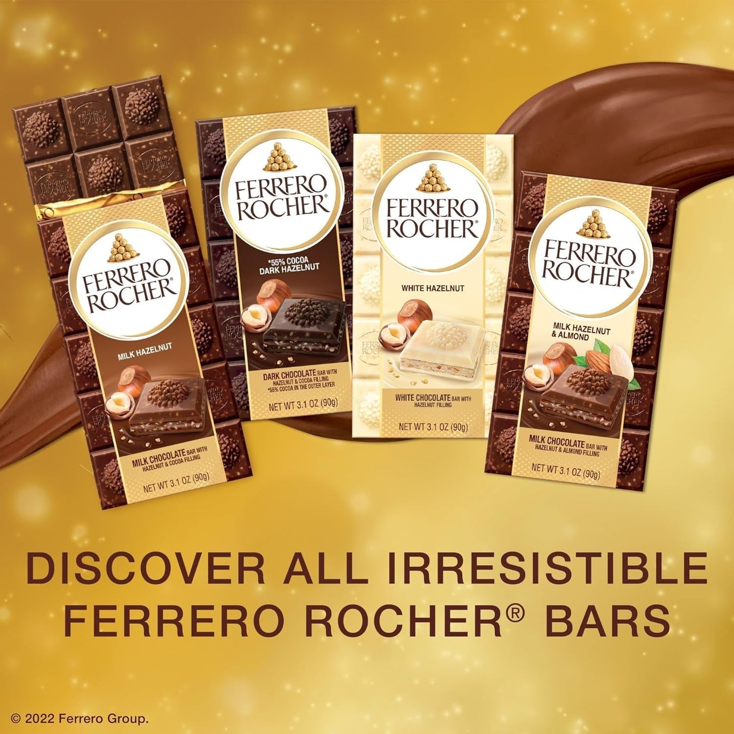 Premium Chocolate Bars, 8 Count Variety Pack, Individually Wrapped, 3.1 Oz Each