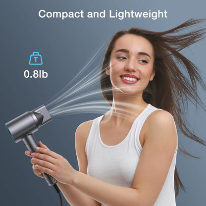 Hair Dryer, 150,000 RPM Motor Negative Ionic Hairdryer with Diffuser, 1400W High-Speed Hair Dryer for Fast Drying, 5 Temps/3 Speeds Lightweight Blow Dryer for Home Travel Women Man