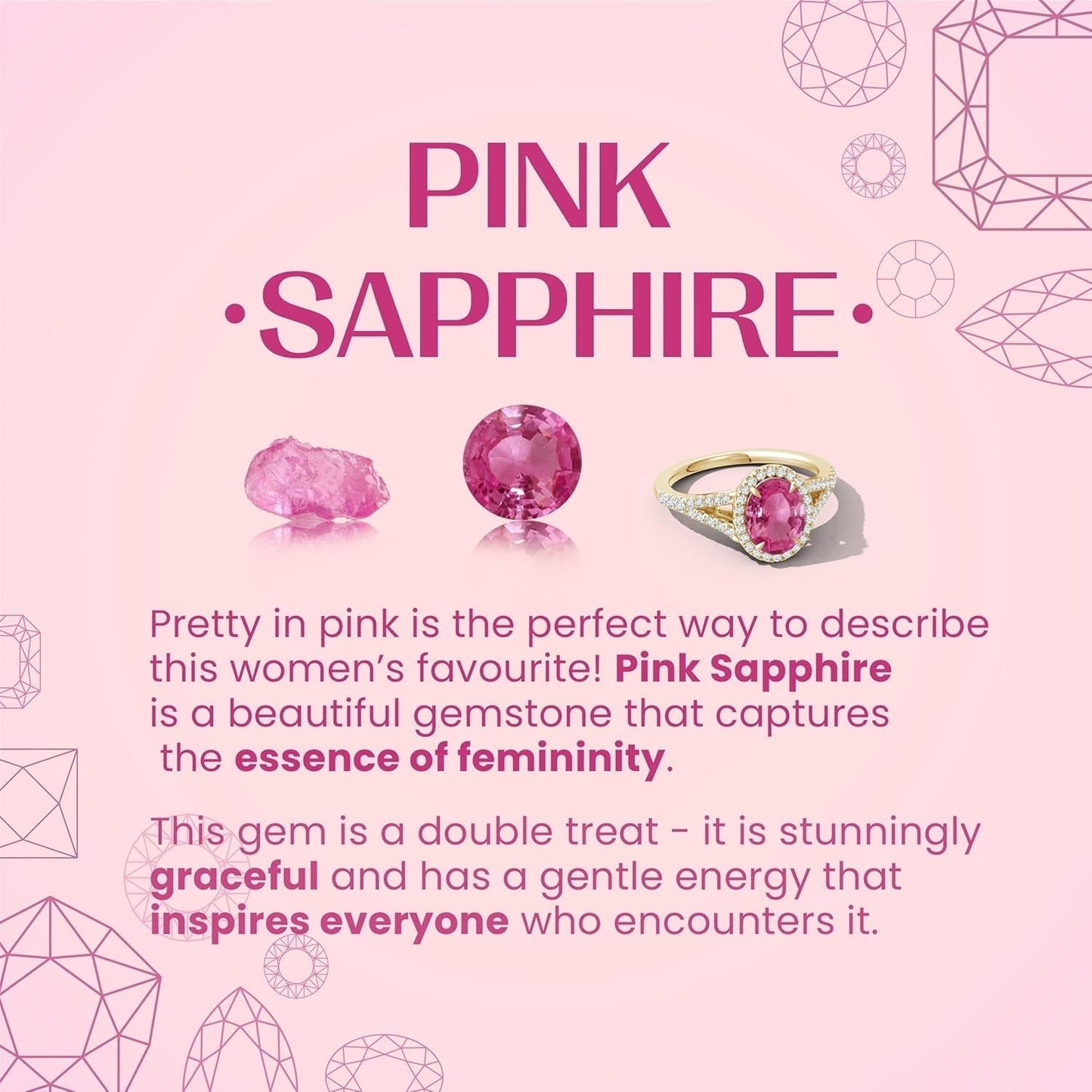 Natural Pink Sapphire Teardrop Pendant with Diamond in 14K Solid Gold/Platinum | Birthday, Engagement, Anniversary, Wedding Jewelry Gift for Women