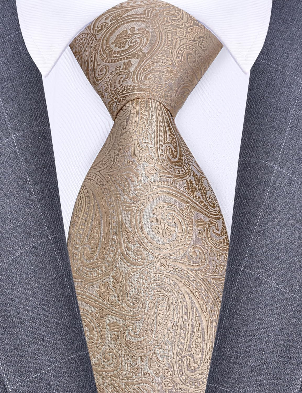 3.15"(8Cm) Fashion Paisley Ties Mens Woven Jacquard Necktie for Wedding