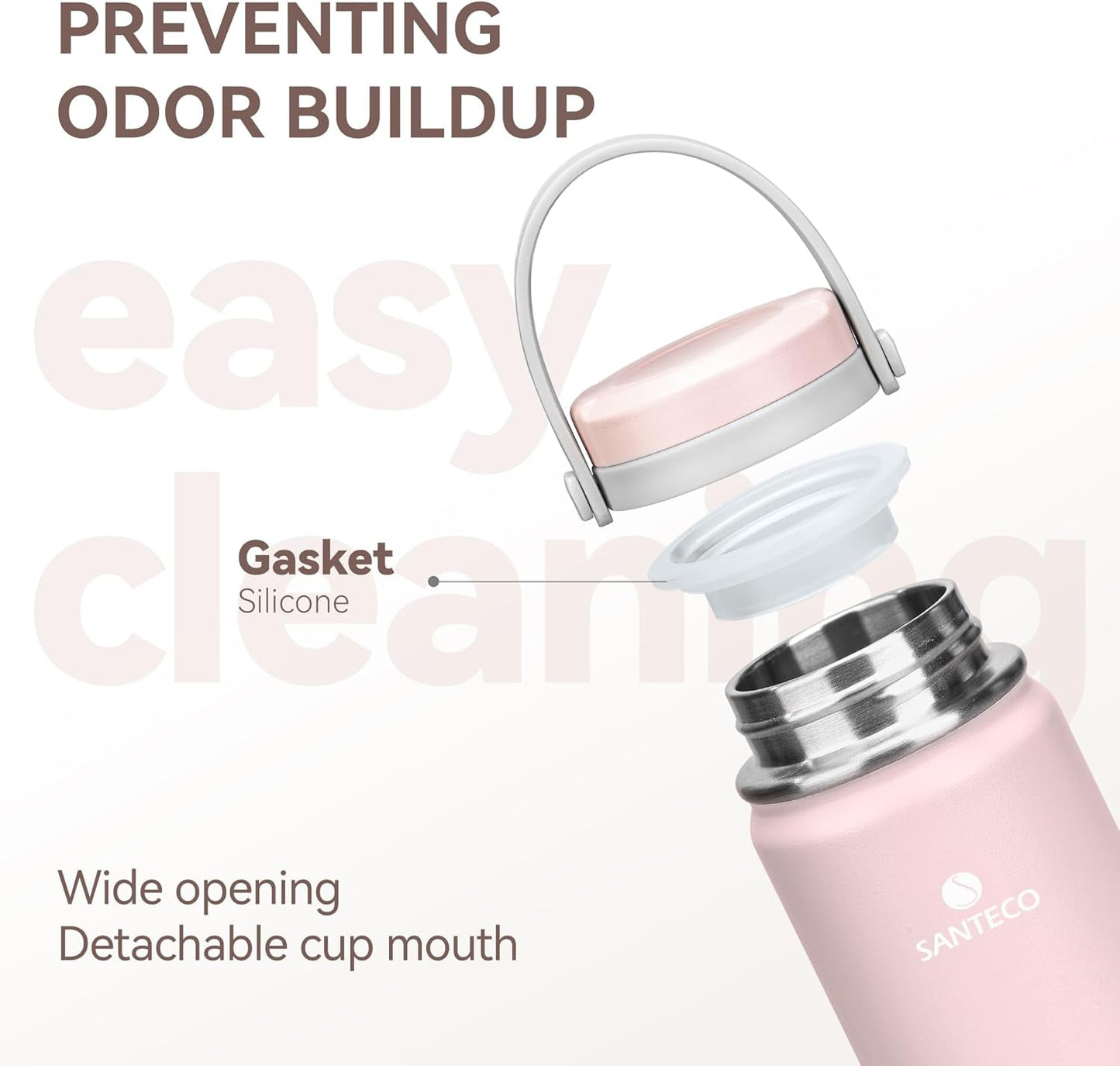 13Oz Wide Mouth Vacuum Insulated with Handle, Stainless Steel Water Bottle with Leakproof Sloseable Lid for Cold Water Drinks, Sports, Travel, Car and Yoga