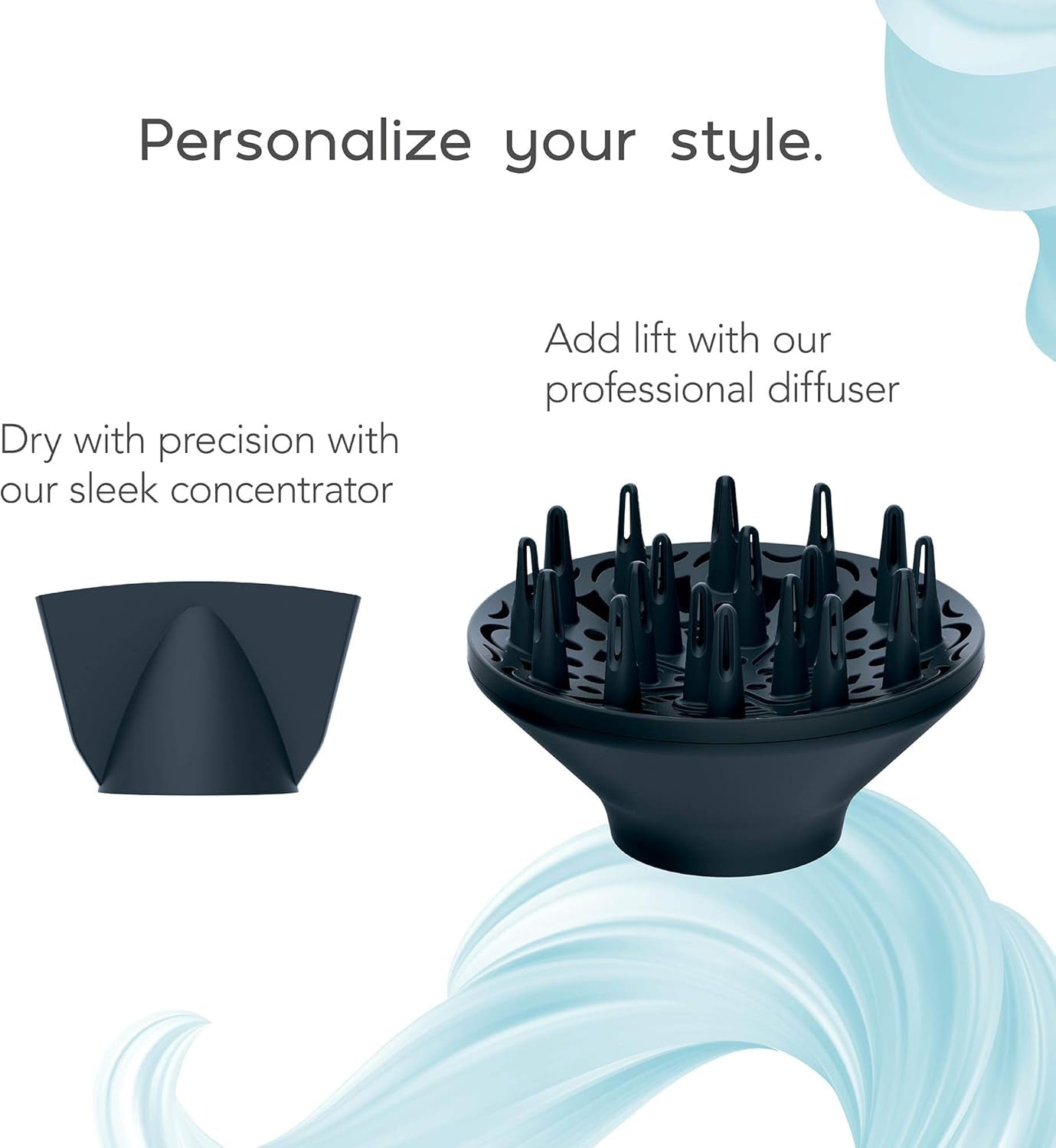 INFINITIPRO by  Smoothwrap Hair Dryer with Diffuser | Blow Dryer for Less Frizz, More Volume and Body | with Advanced Plasma and Ceramic Technology | Mint