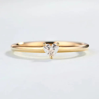Rings for Women Little Heart Shaped Gold Color Wedding Engagement Dainty Ring Jewellry Zircon Romantic Fashion Jewelry - WORLD TIME VISITS