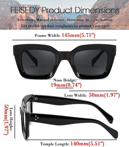 Classic Women Sunglasses Fashion Thick Square Sun Glasses Chunky Frame UV400 B2471