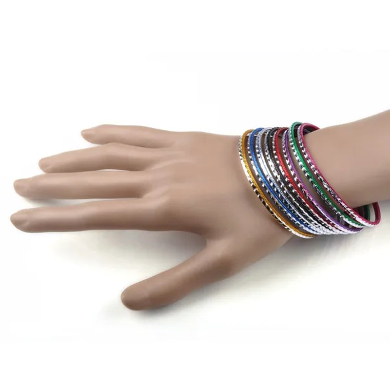 Wholesale Mixed 50Pcs Vintage Dance Cuff Bangle Aluminum Bracelets For Women Party Cool Charm Jewelry