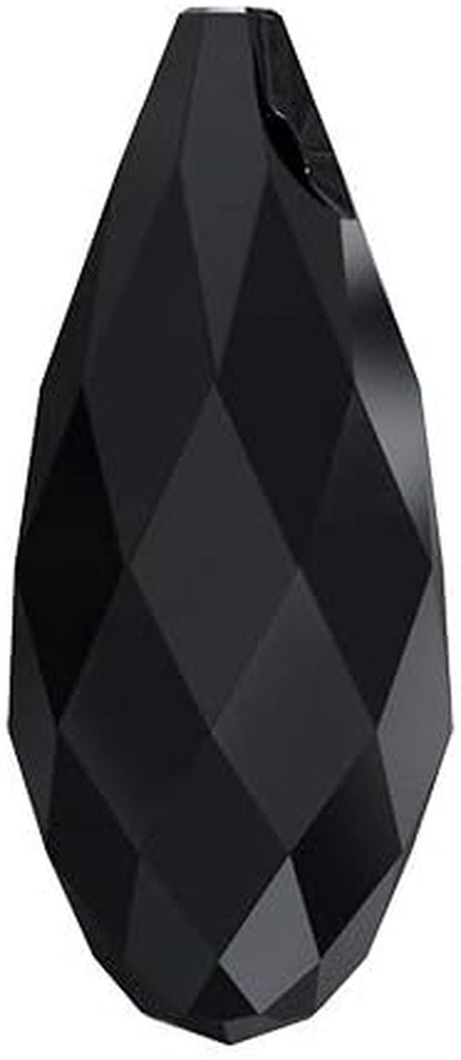 13 X 6.5Mm Austria Crystal 6010 Briolette Pendant by 4-Pcs (Jet)
