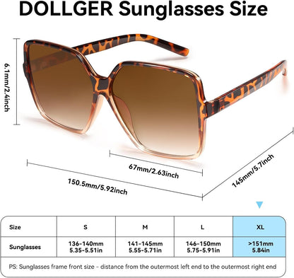 Oversized Square Sunglasses for Women Big Large Wide Fashion Shades for Men UV Protection Unisex