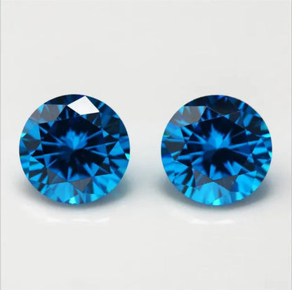 Natural Round Sea Blue Sapphire 1.49-26.9CT Faceted Cut AAAAA VVS Loose Gemstone