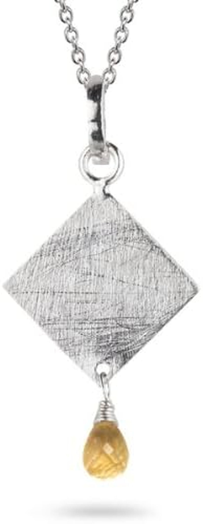 0.75 Cts Citrine Briolette Pendant in Sterling Silver - Valentine'S Day Sale