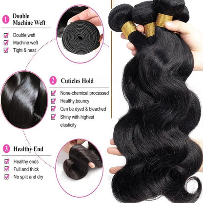 12A Human Hair Bundles 14 16 18 20 Inch 4 Bundles Human Hair 100% Unprocessed Brazilian Virgin Hair Bundles Deals Quick Weaves Hair Extensions