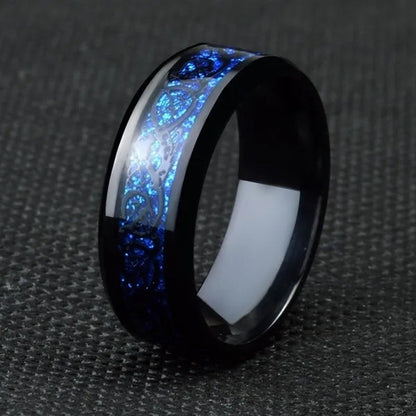 Rings Charm Couple Ring Stainless Steel Men's Ring Blue Color Sapphire Women's Wedding Ring Sets