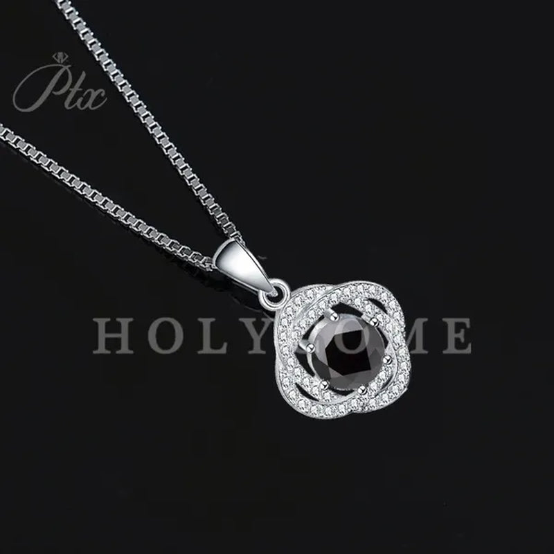 HOLYCOME Real Moissanite Diamond Necklace for Women Girls 925 Sterling Silver Mini Moissanite Rose Flower Pendant Necklace Fine Jewelry - WORLD TIME VISITS