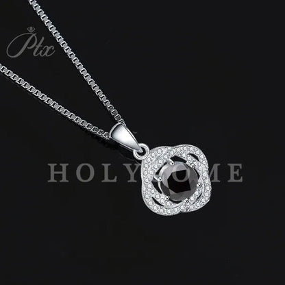 HOLYCOME Real Moissanite Diamond Necklace for Women Girls 925 Sterling Silver Mini Moissanite Rose Flower Pendant Necklace Fine Jewelry - WORLD TIME VISITS
