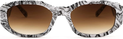 Retro Trendy Rectangle Sunglasses Women Men Vintage 90S Small Narrow Square Sunglasses B2322