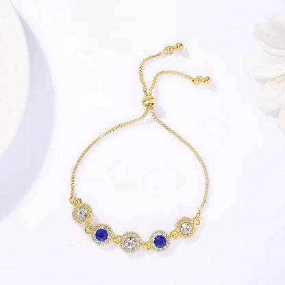 Adjustable Five-circle Rhinestone Bracelet - WORLD TIME VISITS