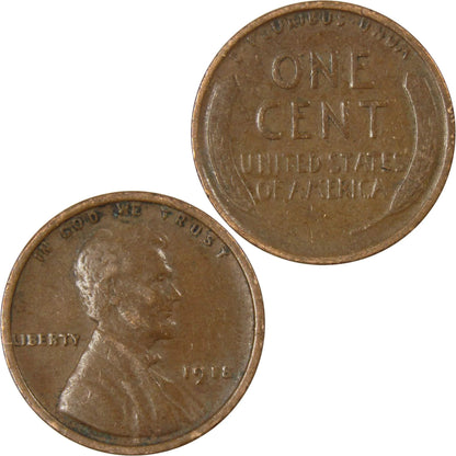 1918 Lincoln Wheat Cent AG about Good Bronze Penny 1C Coin Collectible Master Coins