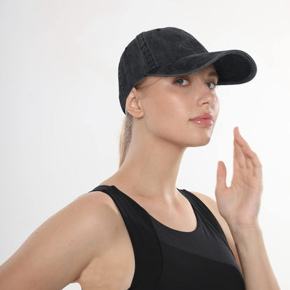 Men Women Washed Distressed Twill Cotton Baseball Cap Vintage Adjustable Dad Hat
