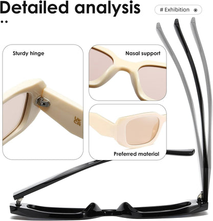 Rectangle Sunglasses for Women Men Trendy Retro Trendy Sun Glasses 90’S Vintage Square Frame K1307