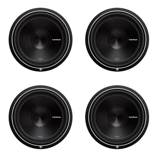 Rockford Fosgate 15" 1200 Watt 2-Ohm Car Audio Subwoofer Sub P3D215 (4 Pack)