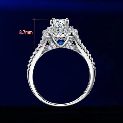 Newshe Vintage Wedding Ring Sets AAAAA Cubic Zirconia Double Halo Engagement Rings for Women Solid 925 Sterling Silver Sz 4.5-13
