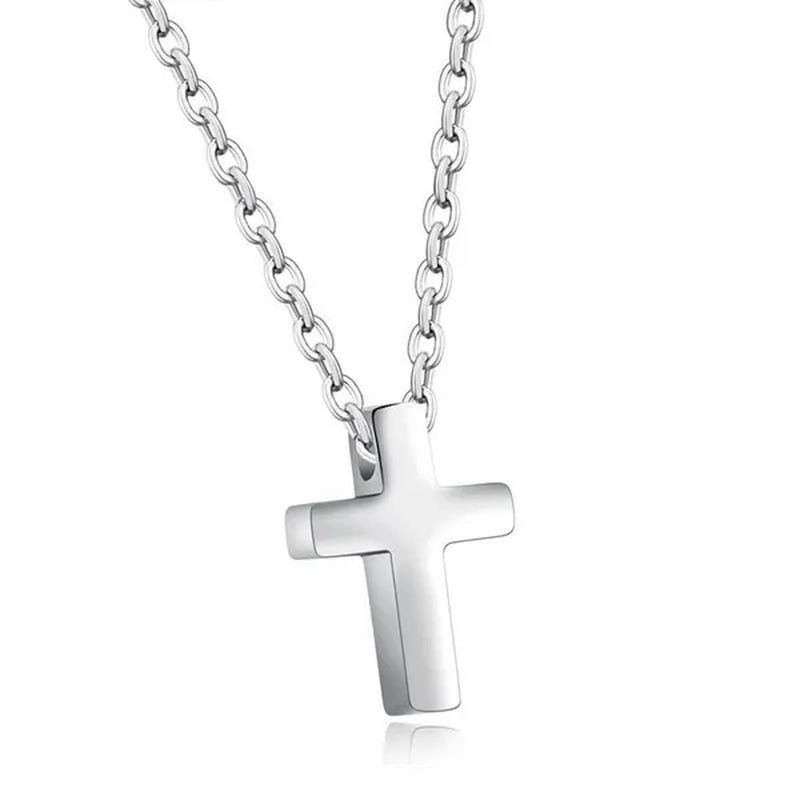 Simple Style Titanium Steel Silver / Black / Rose Gold Exquisite Tiny Cross Pendant Choker Necklaces New Elegant Charm Clavicle Chain Necklace for Women Girl Jewelry 45Cm Chain