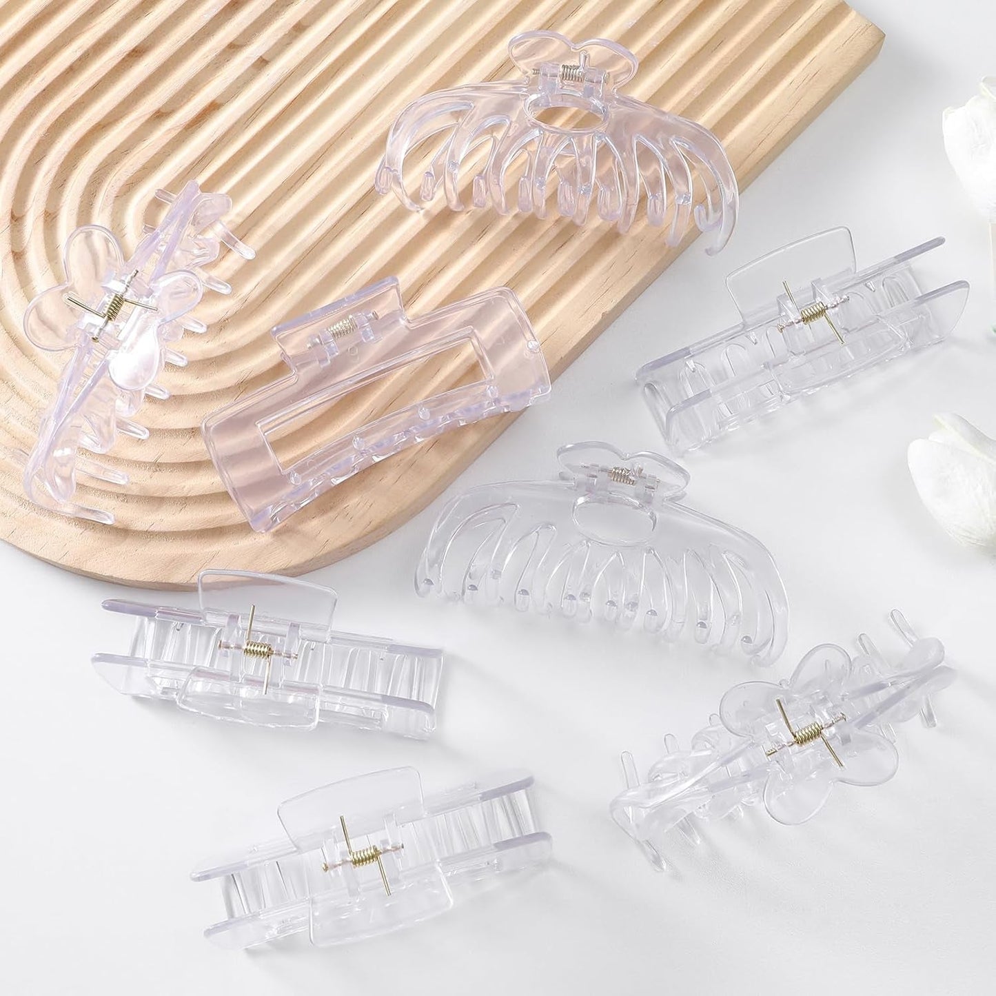 Hair Clips for Women 4.3 Inch Large Hair Claw Clips for Women Thin Thick Curly Hair, Big Matte Banana Clips,Strong Hold Jaw Clips,Clear1