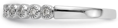 Solid 14K White Gold Diamond Ring (2Mm) (1/10Ct.)