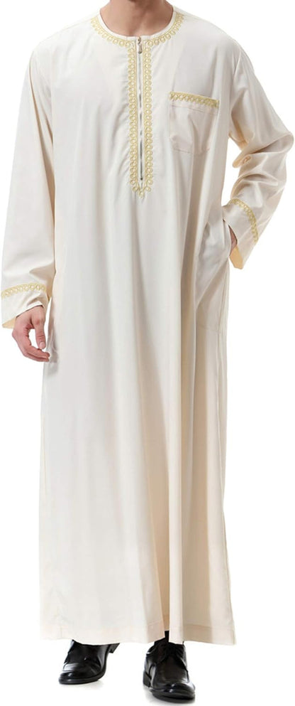 Islamic Mens Clothing Kaftan Maxi-Muslim Male Shirt Long Sleeve Abaya Dubai Cotton…