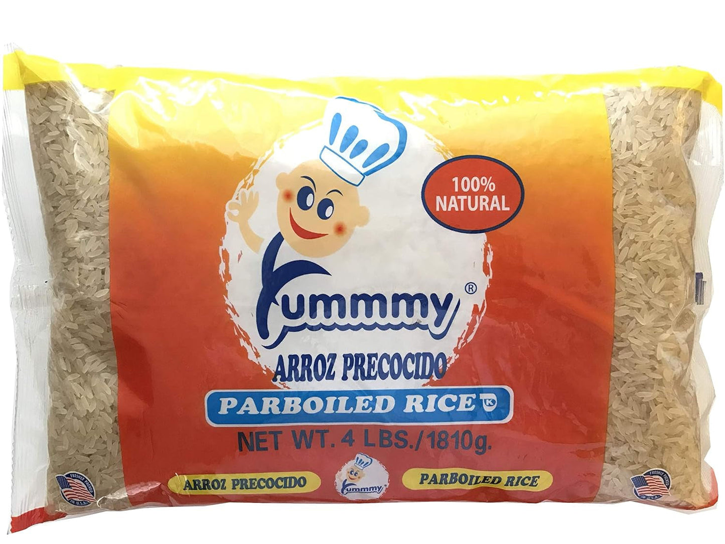 Parboiled Long Grain Rice - Arroz Precocido, 4 Lb., Kosher Certified, Made in USA