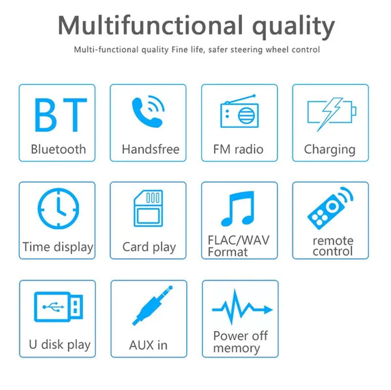 Podofo Autoradio 12V 1Din Car Radio Bluetooth Car Stereo In-Dash Car Audio Phone AUX-IN Fm/Usb/Radio Remote Control MP3 Player - WORLD TIME VISITS
