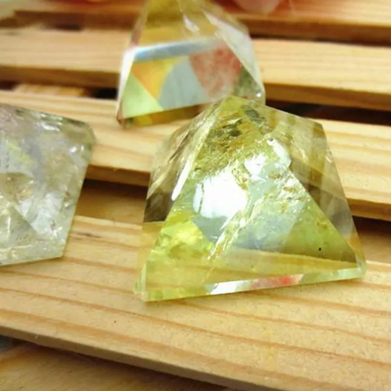 40mm Citrine crystal quartz Pyramid stones and crystals obelisk point Chakra Gemstone Healing Reiki