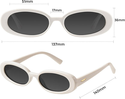 Retro Tiny Oval Sunglasses for Women with Small Face Narrow Style MS52360