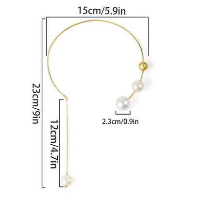 1Pcs Pearl Choker Necklace Elegant Big White Imitation Pearl Choker Necklace Clavicle Chain Fashion Necklace for Women Wedding Jewelry Collar - WORLD TIME VISITS