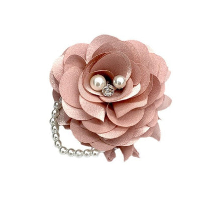 Elegant Peony Flower Brooch Pin for Women Lady Fabric Flower Pearl Brooch Lapel Pins for Wedding Bohemia Dress Suit Ceremony Clothes Accessories Jewelry (Pink)