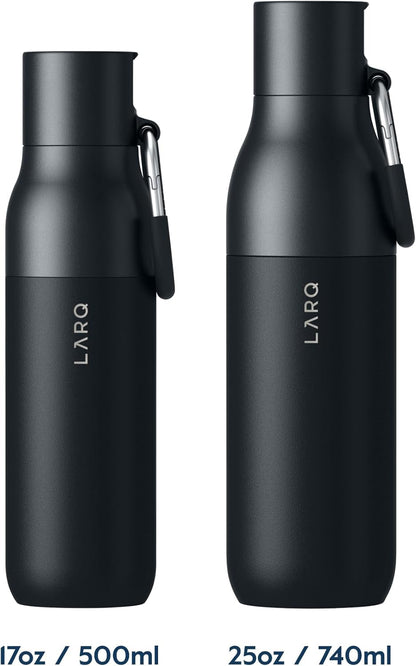 Bottle Flip Top 25 Oz - Insulated Reusable Stainless Steel Water Bottle with Straw | Thermos, BPA Free | for Sports, Gym, and Travel | Keep Drinks Cold for 24 Hours | Obsidian Black