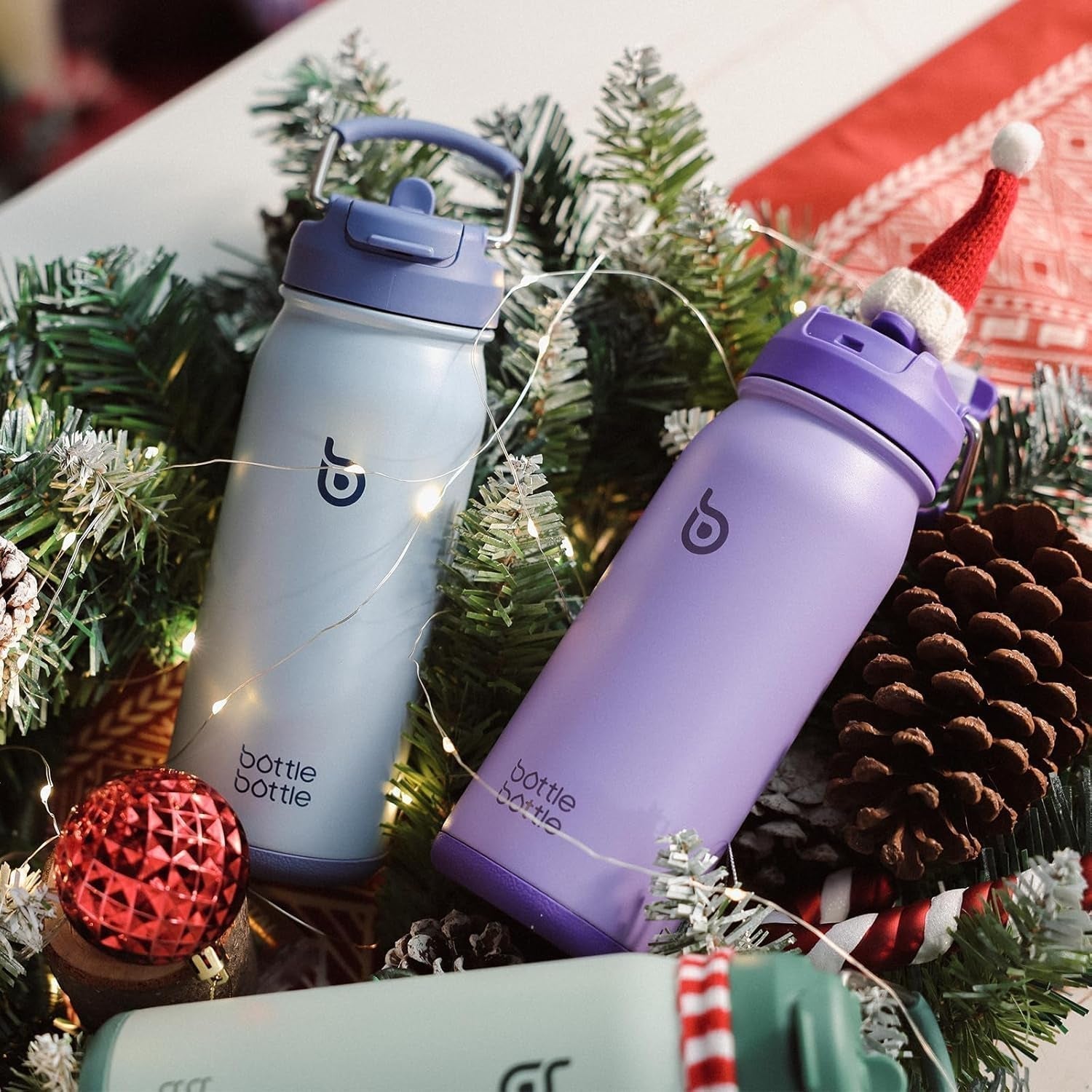 16 Oz Sports Water Bottle Stainless Steel Insulated Kids Water Bottle with Straw and Pills Holder for Gifts and School (Purple) - WORLD TIME VISITS