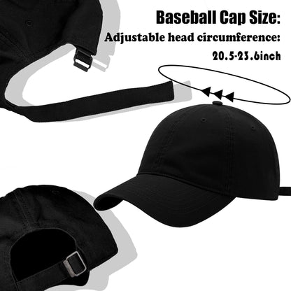 3 Pack Washed Plain Vintage Baseball Cap Cotton Adjustable Twill Bulk Low Profile Classic Dad Hat for Men/Women