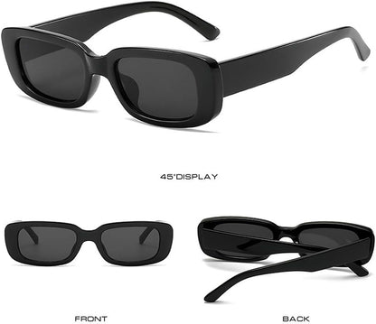 4 Pieces Retro Vintage Sunglasses Small Square Rectangle 90S Glasses Trendy Y2K for Women Aesthetic Accessories