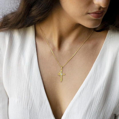 Butterfly Cross Necklace 925 Sterling Silver Crucifix Pendant Birthstone Jewelry for Women