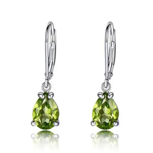 Majesty Diamonds MDS210268 Pear Green Nano Peridot Dangle & Drop Earrings in 0.925 White Sterling Silver