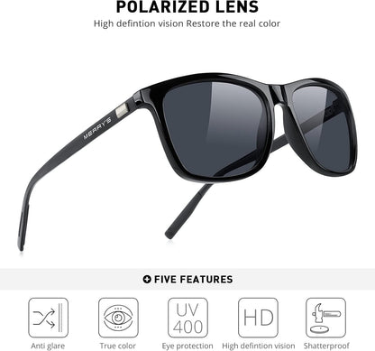 Unisex Polarized Aluminum Sunglasses Vintage Sun Glasses for Men/Women S8286