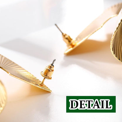 Gold Geometric Earrings Exaggerated Statement Earrings Punk Stylish Sectored Twisted Earring Jewelry for Women
